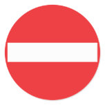 one-way street icon round sticker