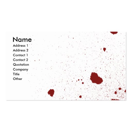 One will Die Business Card Template (front side)