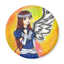 One Winge Angel Girl Magnet