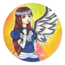 One Winged Angel Girl Stickers
