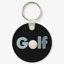 "One Word: Golf" keychains