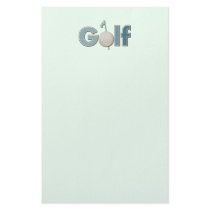 "One Word: Golf" stationery