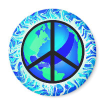 One World Peace Sign magnets