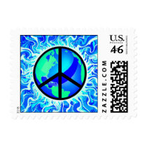 One World Peace Sign postage