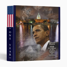 ONE YEAR COMMEMORATION OBAMA PRESIDENCY 3 RING BINDER