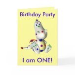 ONE Year Old Birthday Party (toon dragon) cards