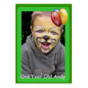 One Year Old Birthday Photo Cards business cards by samack One Year Old Birthday Photo Cards business cards