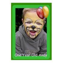 One Year Old Birthday Photo Cards business cards