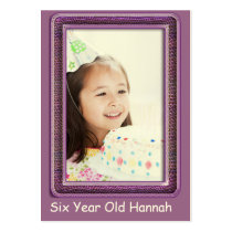 One Year Old  Girls Birthday Photo Cards business cards