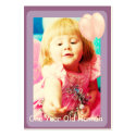 One Year Old  Girls Birthday Photo Cards business cards
