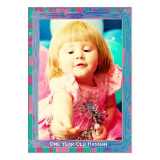 One Year Old Girls Birthday Photo Cards profilecard