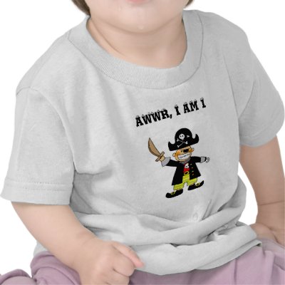 One year old pirate boy shirt by jsoh