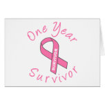 One Year Survivor (Circle Pink Ribbon) Card