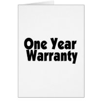 One Year Warranty cards