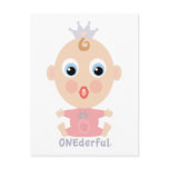 ONEderful BABY Face - pink postcards