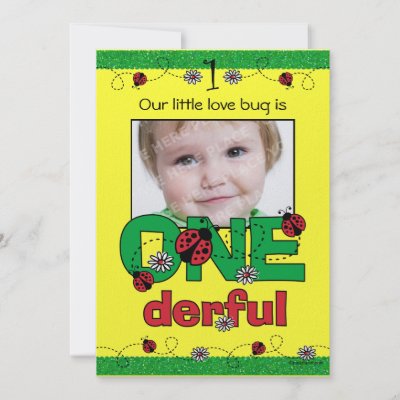 Custom Invitations on Onederful Ladybug 1st Birthday Custom Invitations From Zazzle Com