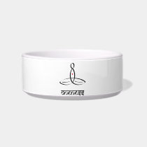 Oneness - Black Sanskrit style Pet Food Bowl