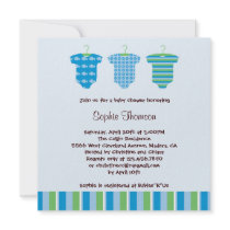 Onesie Baby Boy Shower Invitation