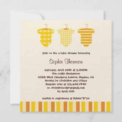 Onesie Baby Shower Invitations on Onesie Unisex Baby Shower Invitation By Marlenedesigner