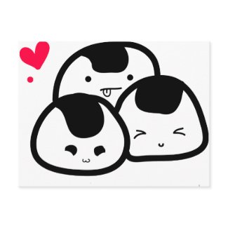 onigiri friends postcard