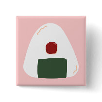 "Onigiri ♥" ~Pink ver.~ Square Button