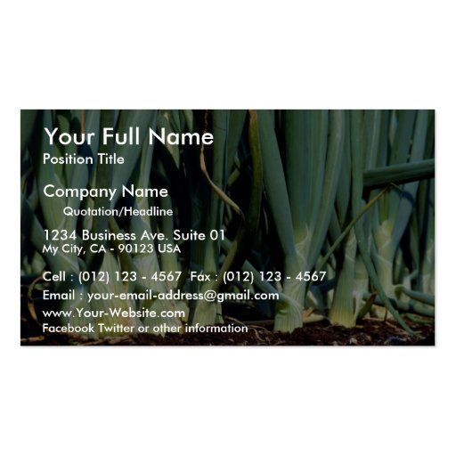 Onions, Grand Bend, Ontario, Canada Business Card Template (front side)