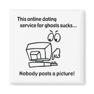 Online Dating Ghost Halloween magnet