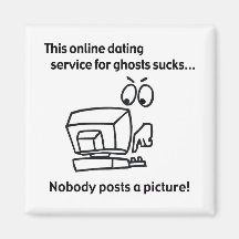 Online Dating Ghost Halloween Magnet