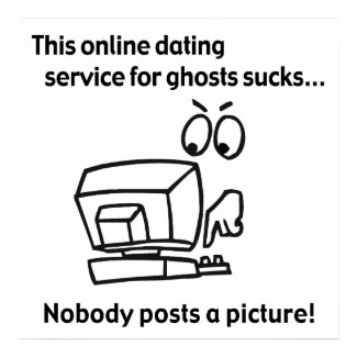 Online Dating Ghost Halloween Poster from lesruba designs