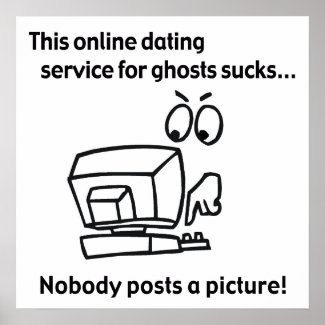 Online Dating Ghost Halloween Poster