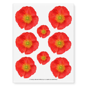 Only a Poppy Blossom   your text & ideas Temporary Tattoos