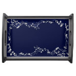 Only Blue steel solid color A blank slate Service Tray