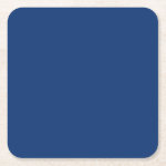 Only cobalt blue solid color A blank slate Square Paper Coaster