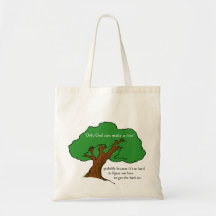 only God can make a tree Canvas Bags