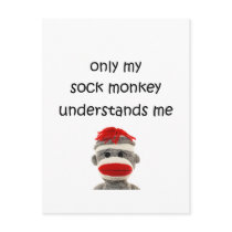 Only My Sock Monkey Understands Me Postcard