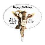 Only Us Old Goats make it Over the Hill Birthday Oval Cake Pick