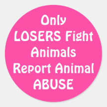 OnlyLOSERS Fight Round Pink Round Sticker