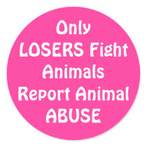 OnlyLOSERS Fight Round Pink Round Sticker
