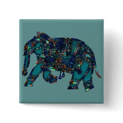 Onyx Elephant Button by Jaenne