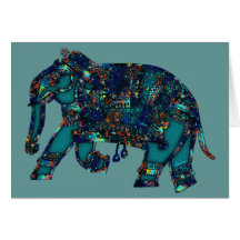 Onyx Elephant Greeting Card