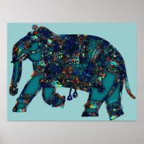 Onyx Elephant Print