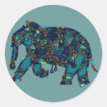 Onyx Elephant Round Sticker