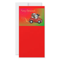 Oodles of Poodles Christmas Retro Car Card Photo Card Template