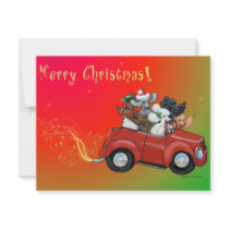 Oodles of Poodles Christmas Retro Car Invitation by greerdesign Oodles of Poodles Christmas Retro Car Invitation