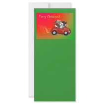 Oodles of Poodles Christmas Retro Car Rack Card rack cards by greerdesign Oodles of Poodles Christmas Retro Car Rack Card rack cards