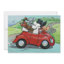 Oodles of Poodles in Vintage Convertible invitations by greerdesign Oodles of Poodles in Vintage Convertible invitations