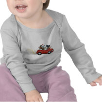 Oodles Poodles red Car Christmas Infant Tee