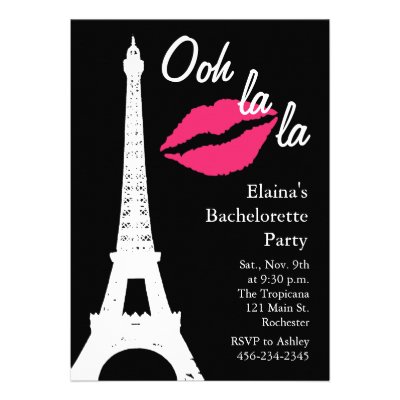 Ooh la la! Bachelorette Party Custom Invitation
