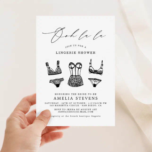 Ooh La La French Lingerie Shower Invitation Zazzle