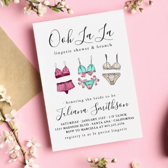 Ooh La La Lingerie Bridal Shower Invitation Zazzle